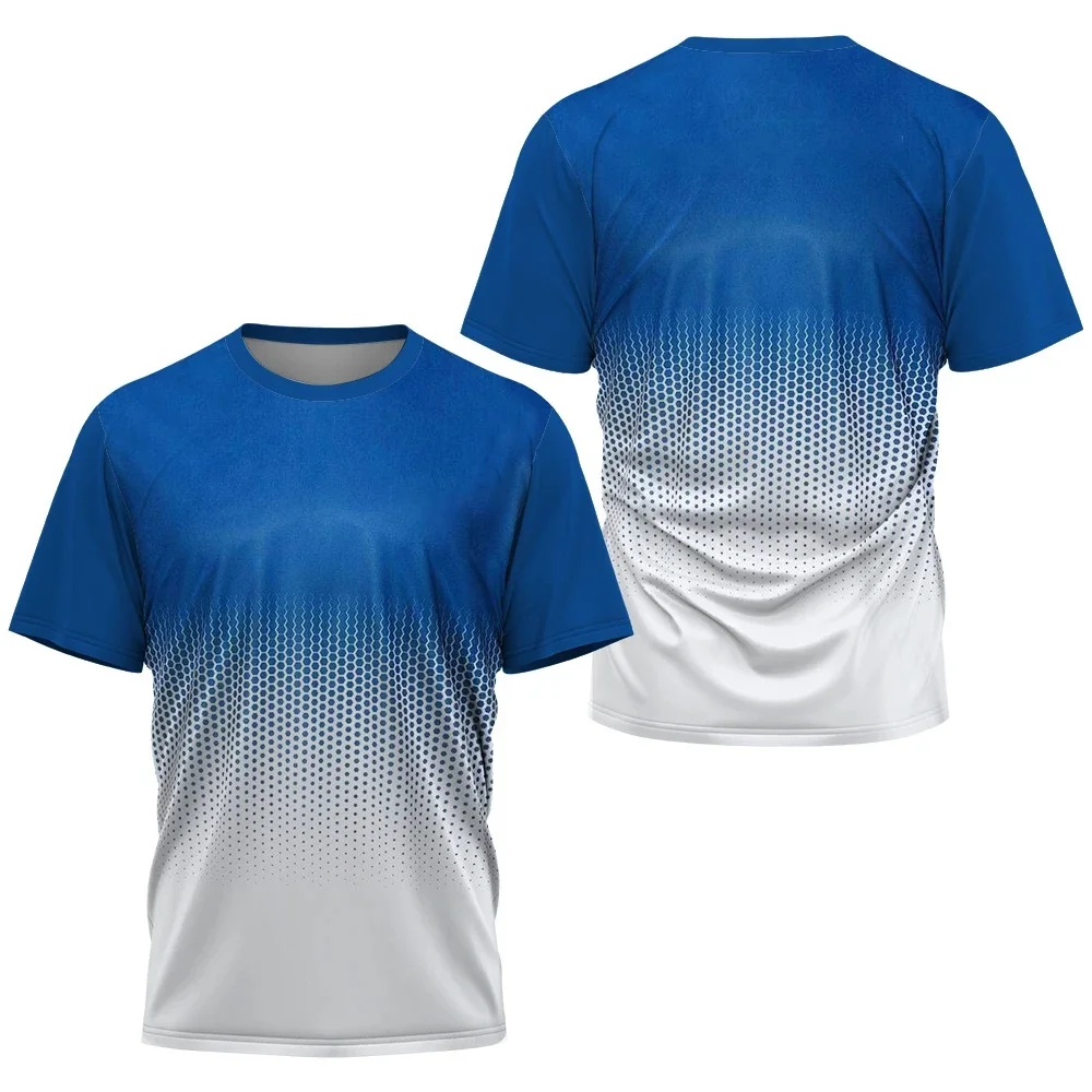 Table Tennis Training China - เสื้อยืดพิมพ์ลายไล่ระดับสีแฟชั่นสำหรับผู้ชาย เสื้อผ้าผู้ชายสำหรับฝึกซ้อมแบดมินตันและเทเบิลเทนนิส เสื้อลำลองฤดูร้อนสำหรับเล่นกีฬา