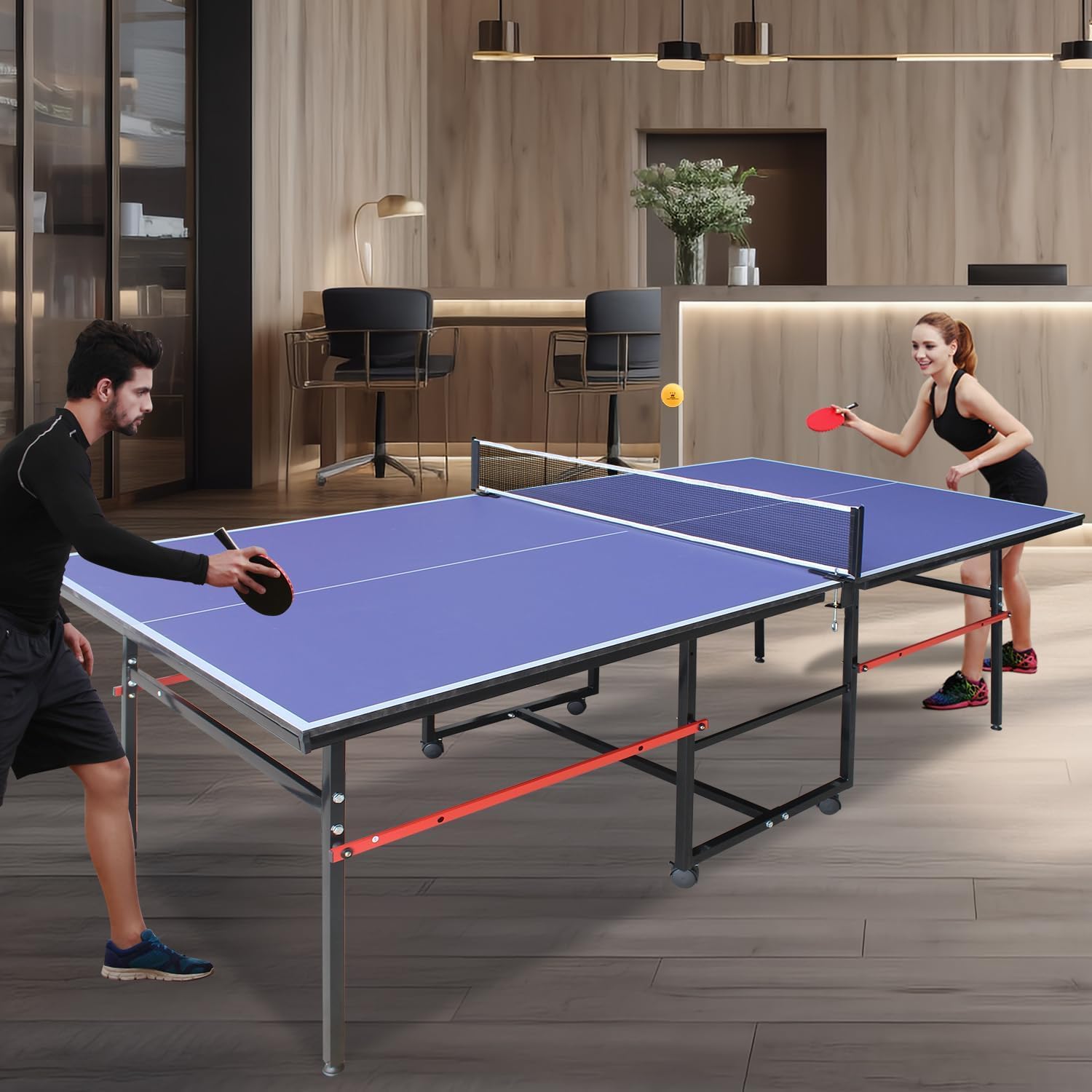 โต๊ะปิงปองแบบพกพาขนาด 8 ฟุต สำ - Table Tennis Folding Table บทวิจารณ์และราคา