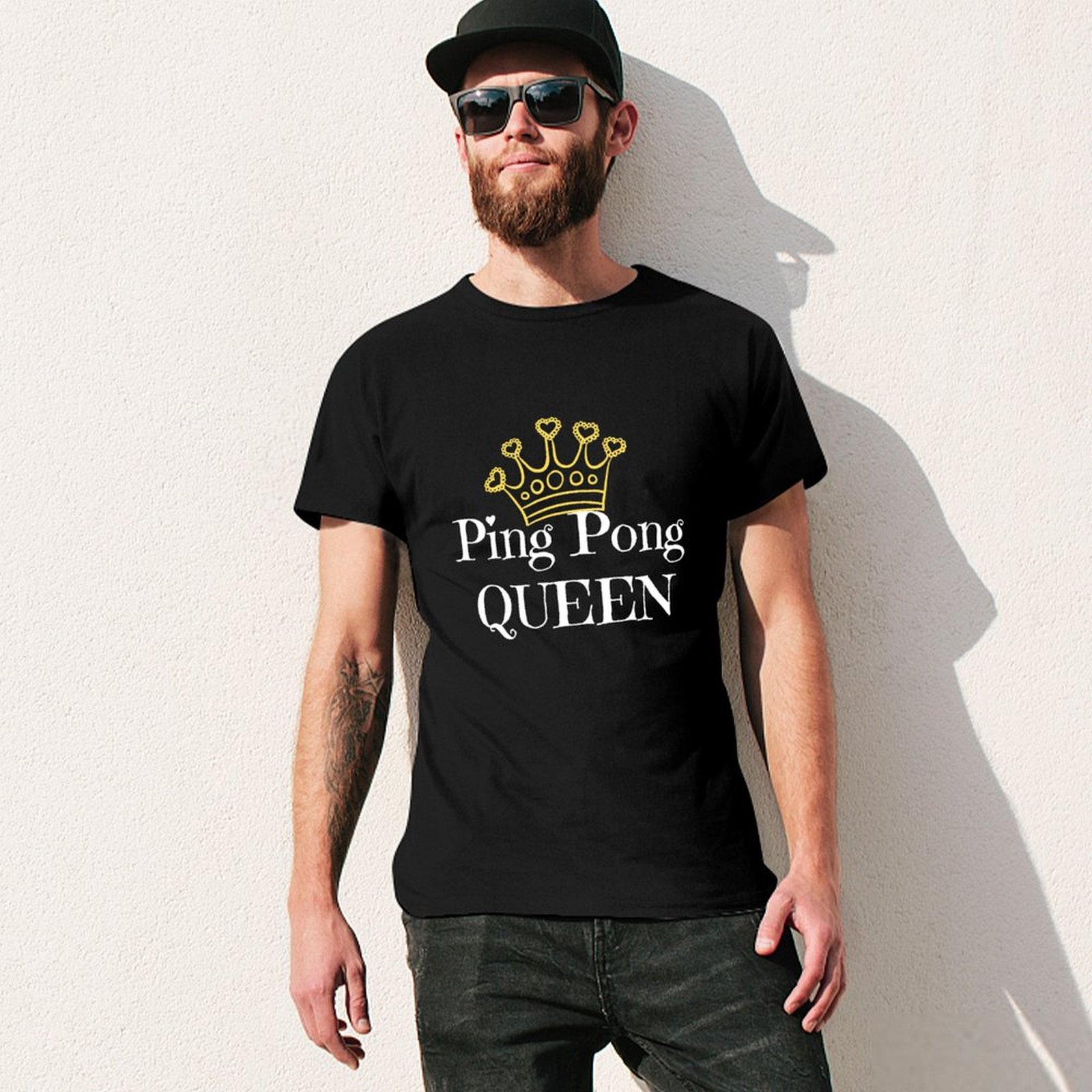 เสื้อยืดคอกลมสำหรับคนรักปิงปอง - Table Tennis Queen บทวิจารณ์และราคา